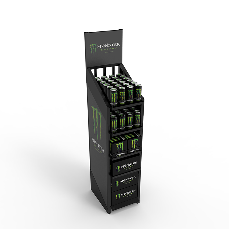 Free Standing Sparkling Wine Display Shelf Metal Tube Display Stand with Removable Shelves