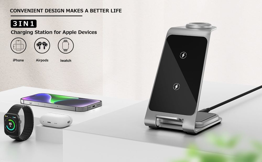 15W Wireless Charging Metal Charger for Qi Standard Devices Custom Logo Supported