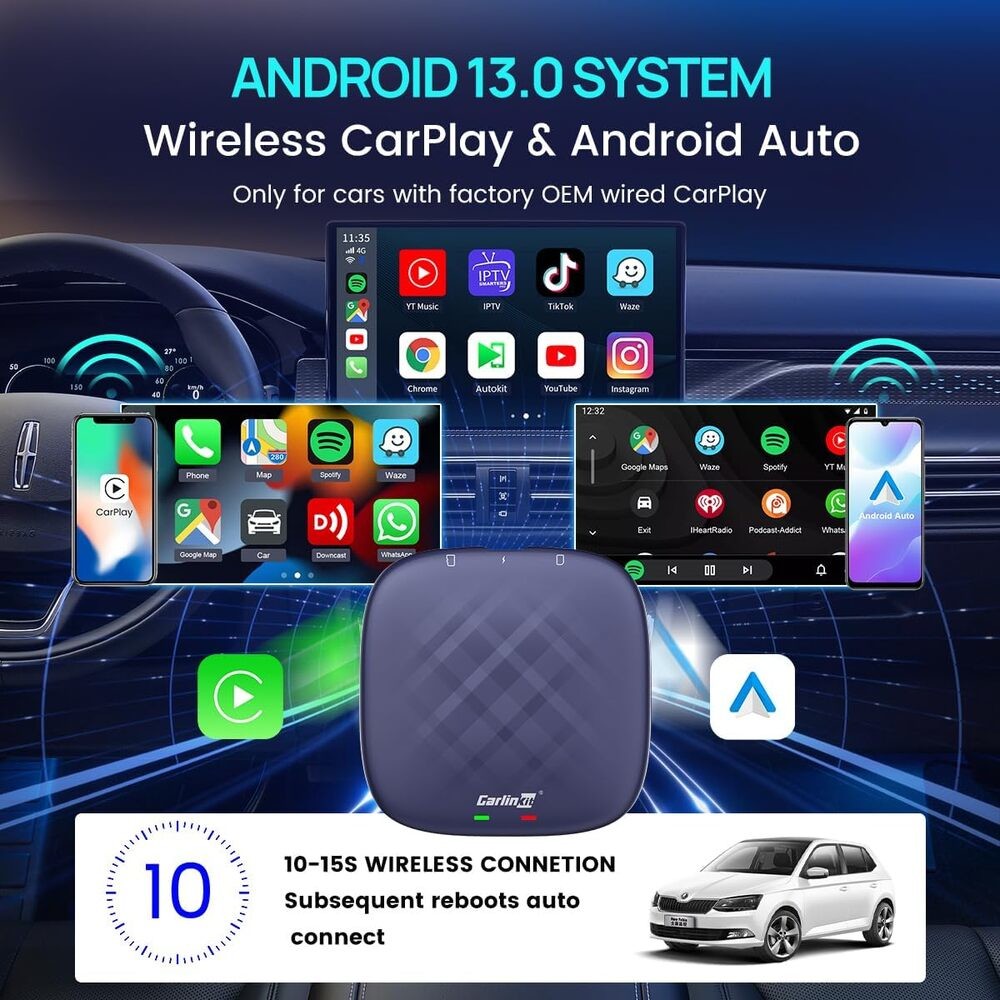 Autolink Carplay to Multi Media - Carplay AI BOX Tbox-plus Sim Card GPS Navigation 4+64G Wireless Adapter Carplay Ai Box Android 13 Car Play