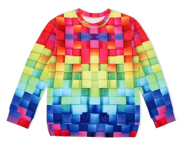 Custom Design All Over Print Youth Sublimation Sweatshirt 100% Polyester Pullover