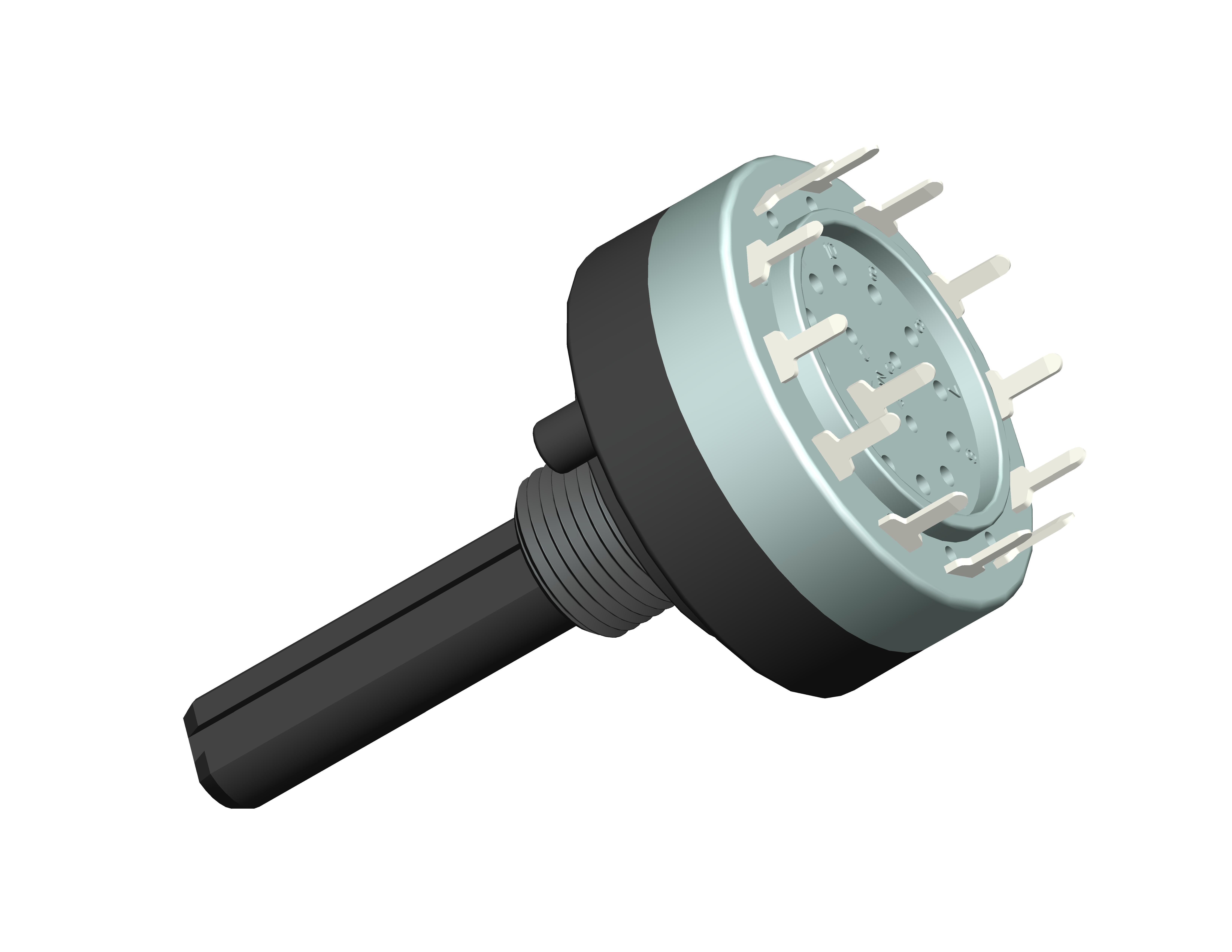 RS26181 26mm Insulated Shaft Multi-Way Rotary Switch For Wash Machine 12Position Single Pole