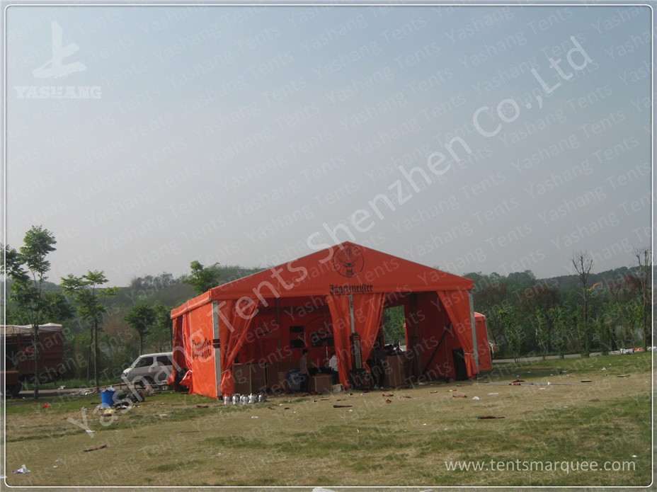Flame Retardant Orange Fabric Covered Structures Commercial Event Tents