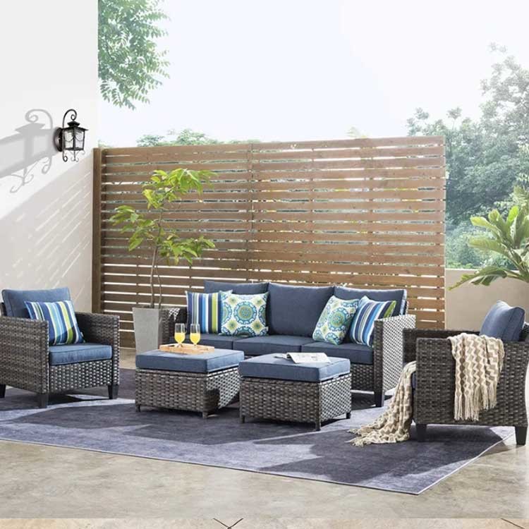 Customized Rattan Garden Sofa Set Non Toxic Garden Corner Lounge Set