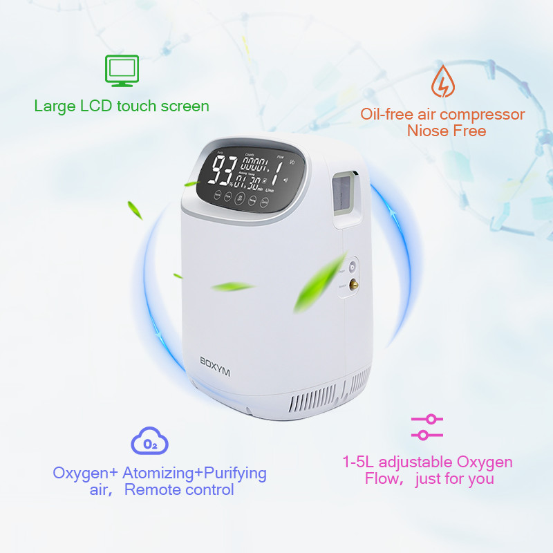 1L Lightweight Portable Oxygen Concentrator 6kg Remote Control