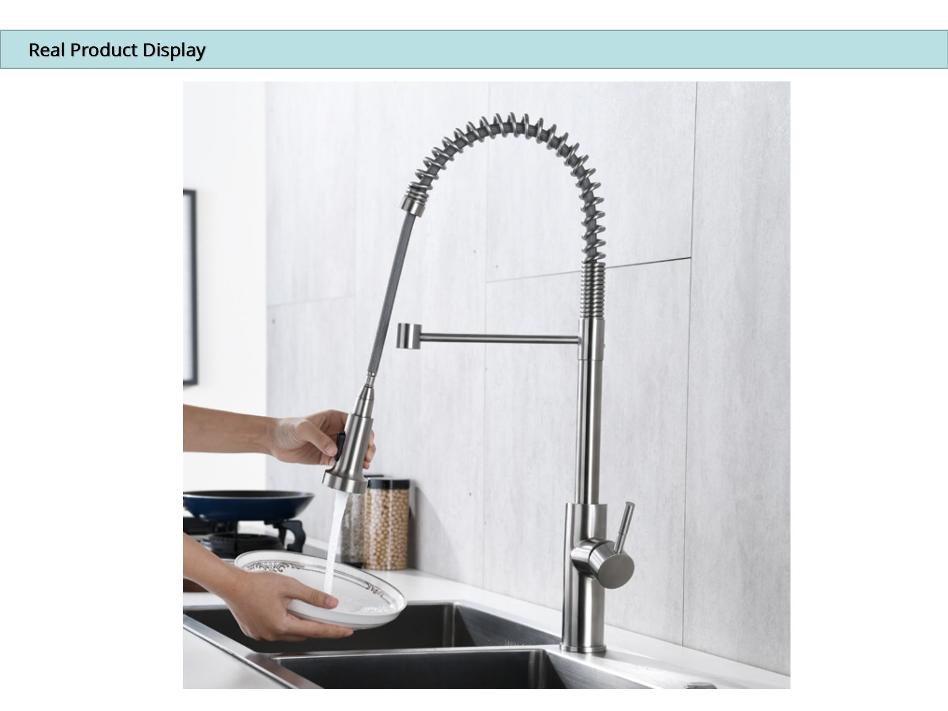 Pull Out Touch Sensor Kitchen Faucet Extendable Hose Mixer Sink Use