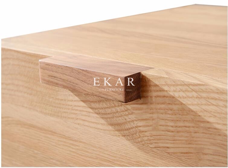 Home Furniture 2 Drawers Oak Night Stand Wooden Bedside Tables