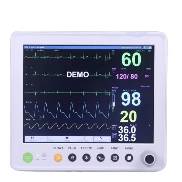 12.1'' Color TFT LCD Multiparameter Patient Monitor with 1 Year Warranty and