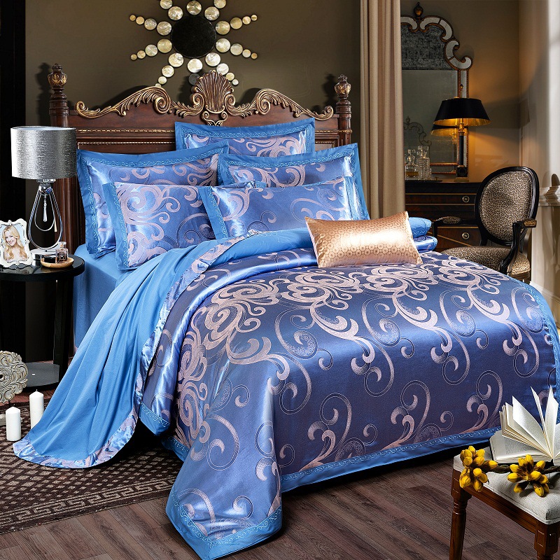 Cotton European Style Bedding Set 3 4 6 7 Piece Satin Sheet Pillow Case Duvet Cover