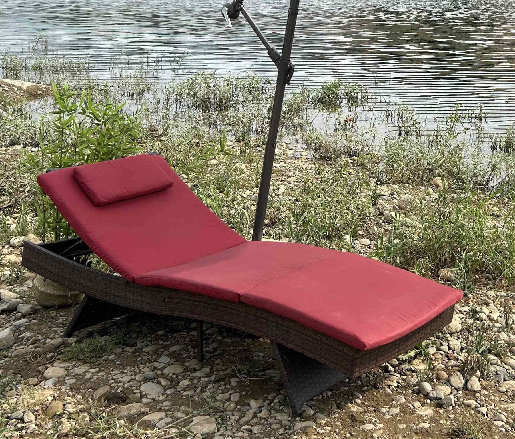 200x38cm Adjustable Beach Sun Outdoor Sun Bed Couch Leisure Outdoor Sea