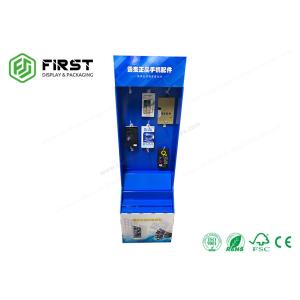 CMYK Printing Cardboard Paper POP Display Stand With Plastic Hooks For Phone