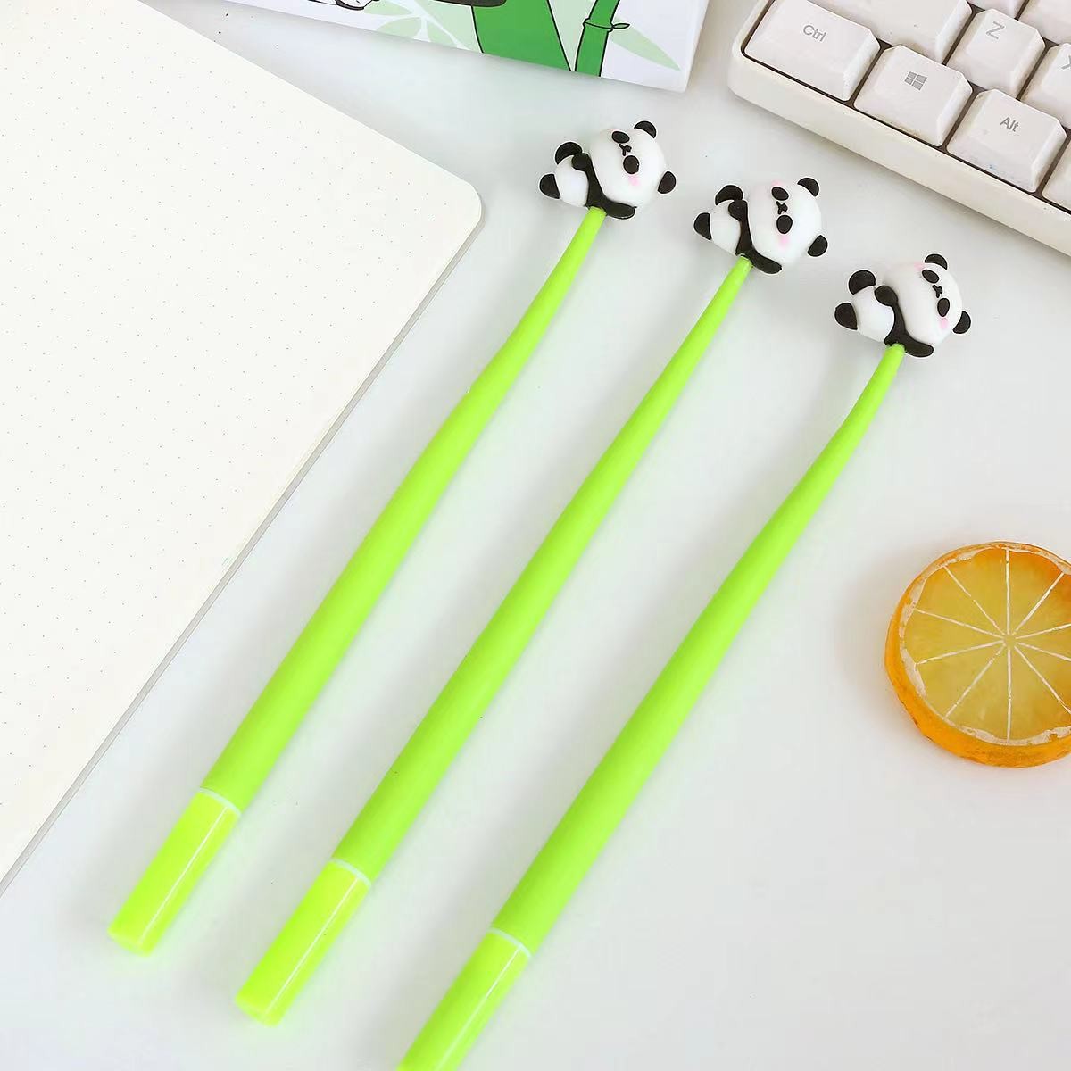10Pcs Soft Panda Pen Cute Gel Pens Kawaii Cartoon Animal Panda Pens 0.5mm Black Gel Ink Pens Novelty Squishy Pens Signature Pen Fun Writing Pens For