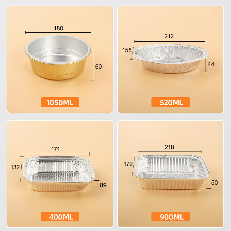 Square Round Aluminum Foil Container Rectangle Foil Trays
