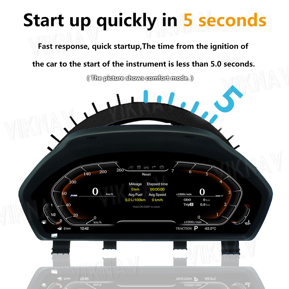 Viknav For BMW 5series F10 F11 GT series GT F07 6series F06 F12 7series F01 F02 (2008-2018) 12.3 inch Newest Speedometer