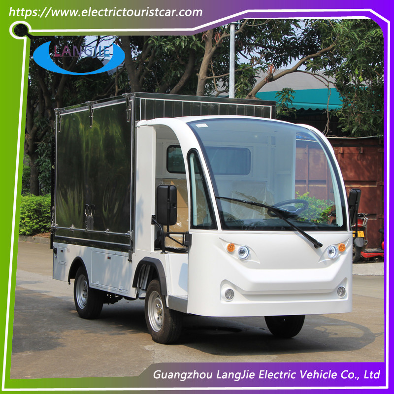 5KW Powerful Motor Left Hand Drive Electric Luggage Cart 2 Seats Electric Freight Car With Roof