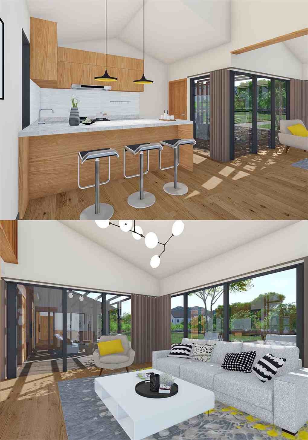 Elegant Prefabricated Wooden Homes , Fireproof Modular Wooden House