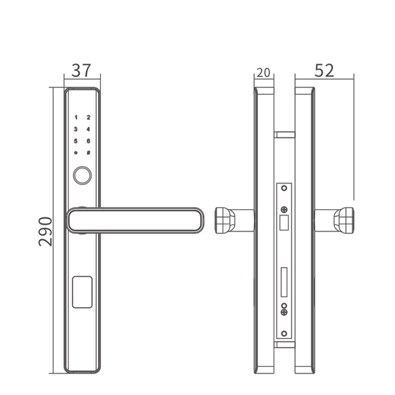 Home Security Zinc Alloy Split Smart Door Lock Biometric Fingerprint Door Lock for Home Apartment