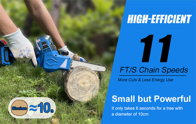 High Power 450W Cordless Handheld Mini Chainsaw 8 Inch Lithium Electric Chainsaw