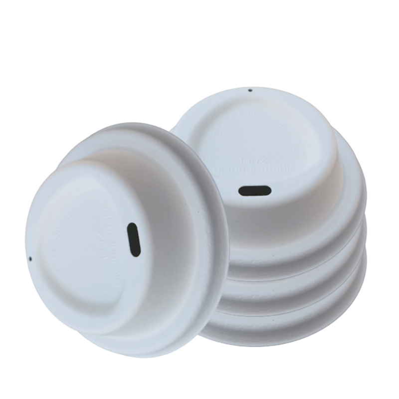 Molded Biodegradable Sugarcane Bagasse Disposable Cups With Lids