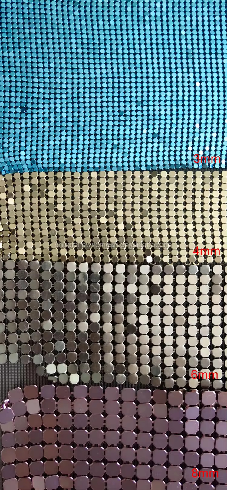 Flexible Aluminum Sequin Mesh Fabric Chain mail Fabric For Table Cloth Chain mail Curtains