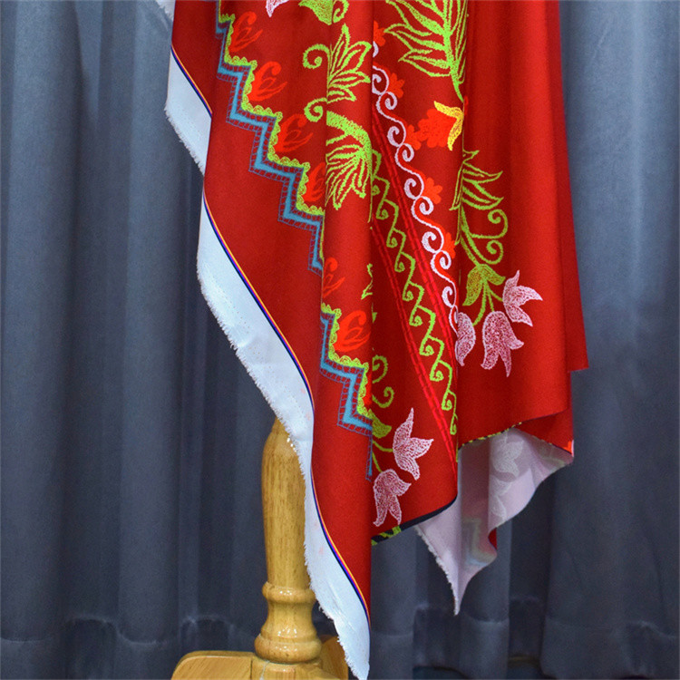 Blue Red Yellow Polyester Digital Printed Fabric Colorful Flower For Garment
