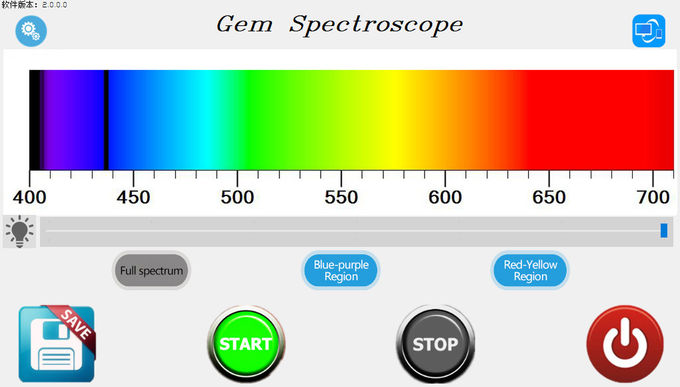 Fable gem Spectroscope desktop with screen view clear Diamond 415nm spectrum