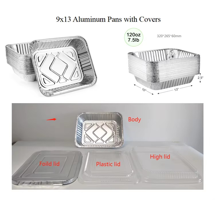 9x13 Foil Pan 30 Packs Heavy Duty Half Size Disposable Foil Tins