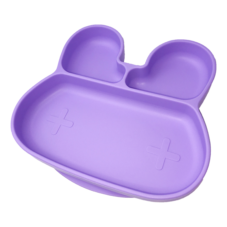 Baby Feeding Bpa Free Suction Plate Customized Rabbit Shape Food Grade