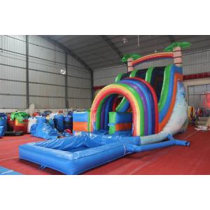 Simple Structure Dual Lane Water Slide With Pool For Amusement Park Ce Standard