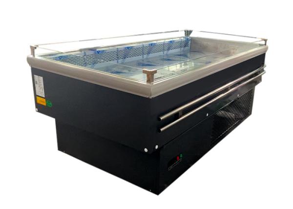 Horizontal Supermarket Island Freezer Display Fruit Vegetable Beverage Deli Food