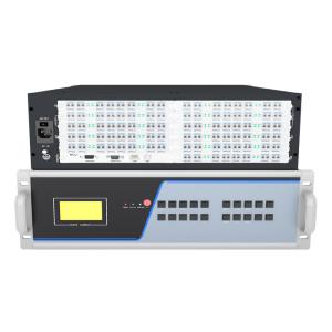 Redundant Power Supported 88 Ports 3.5 U Fiber KVM Transmitter and Receiver Node