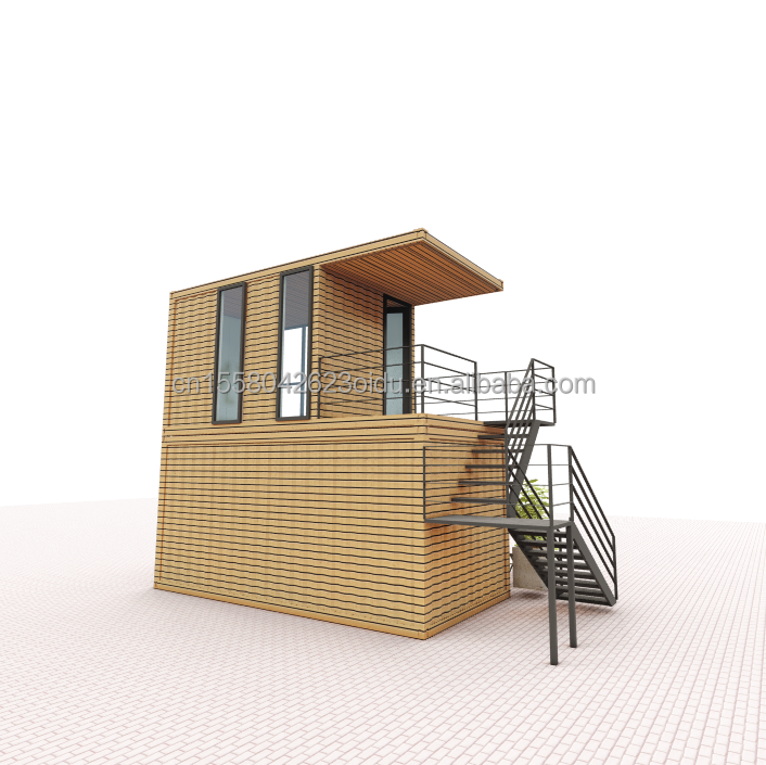 Modern Design Wooden Flat Pack Tiny Container House with 50/75/100mm Wave Sandwich Panel Wall and Multiple Usage Options