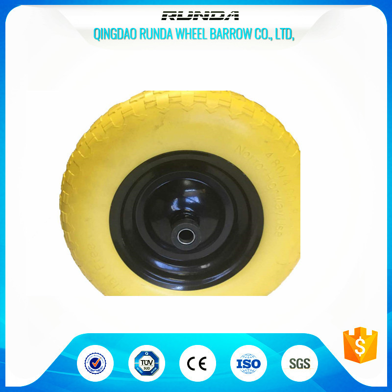 Elastic Solid PU Foam Wheel 12MM Inner Hole , Hand Dolly Wheels Diamond Pattern
