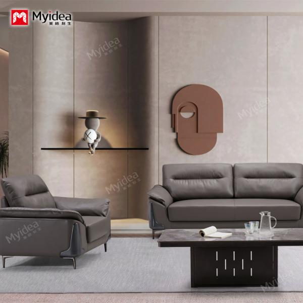 Office Sofa and Coffee Table Set, Modern Business Reception Area, Light Luxury