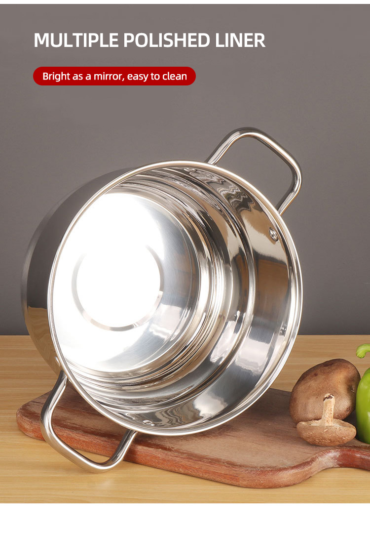Wholesale TOP Seller Kitchen Silver 6 PCS Soup Pots Steamer Pot Deep Steaming Pot Sets For Cooking