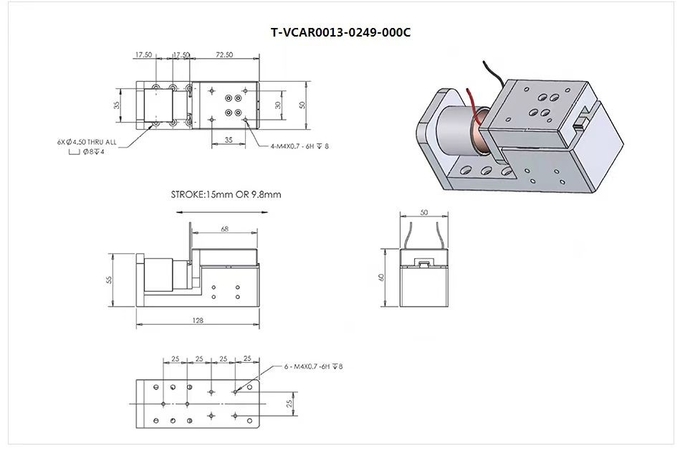 Short Response Voice Coil Motor Module No Cogging Effect VCM Motor Module