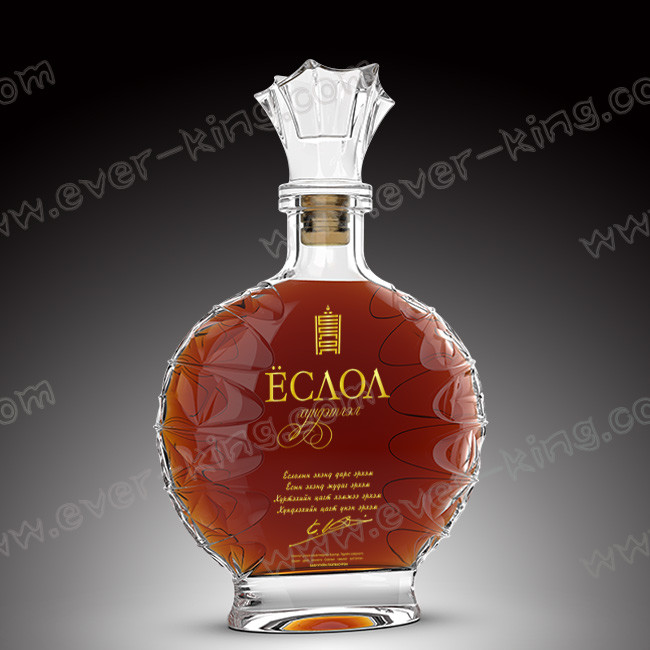 700 ML Crystal White Flint Glass Vodka Liquor Bottle for Luxury Spirit and Liquor-new yoslol