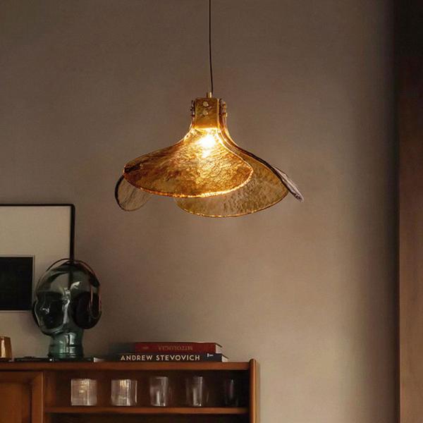 Nordic Vintage Wabi Sabi Clover Glass Chandelier Restaurant Cafe Bedroom Pendant