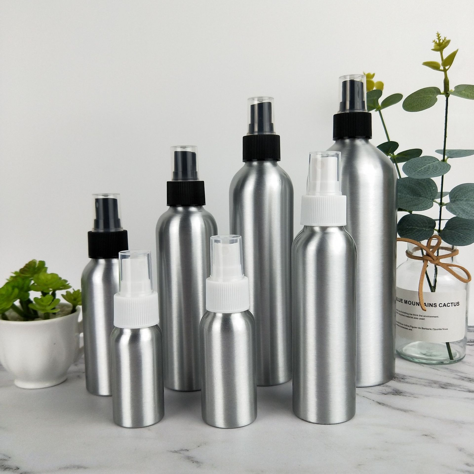 Customizable Logo and Color 300ml 500ml 16oz 32oz Empty Cosmetic Silver Perfume Aluminum Bottle for Personal Care