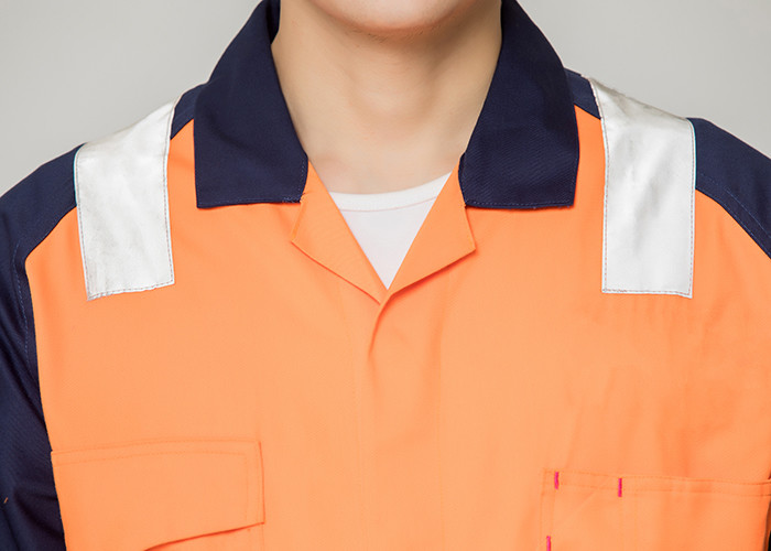 Double Stitching Safety Work Clothes High Visable Orange Jacket Bib Pants Suit