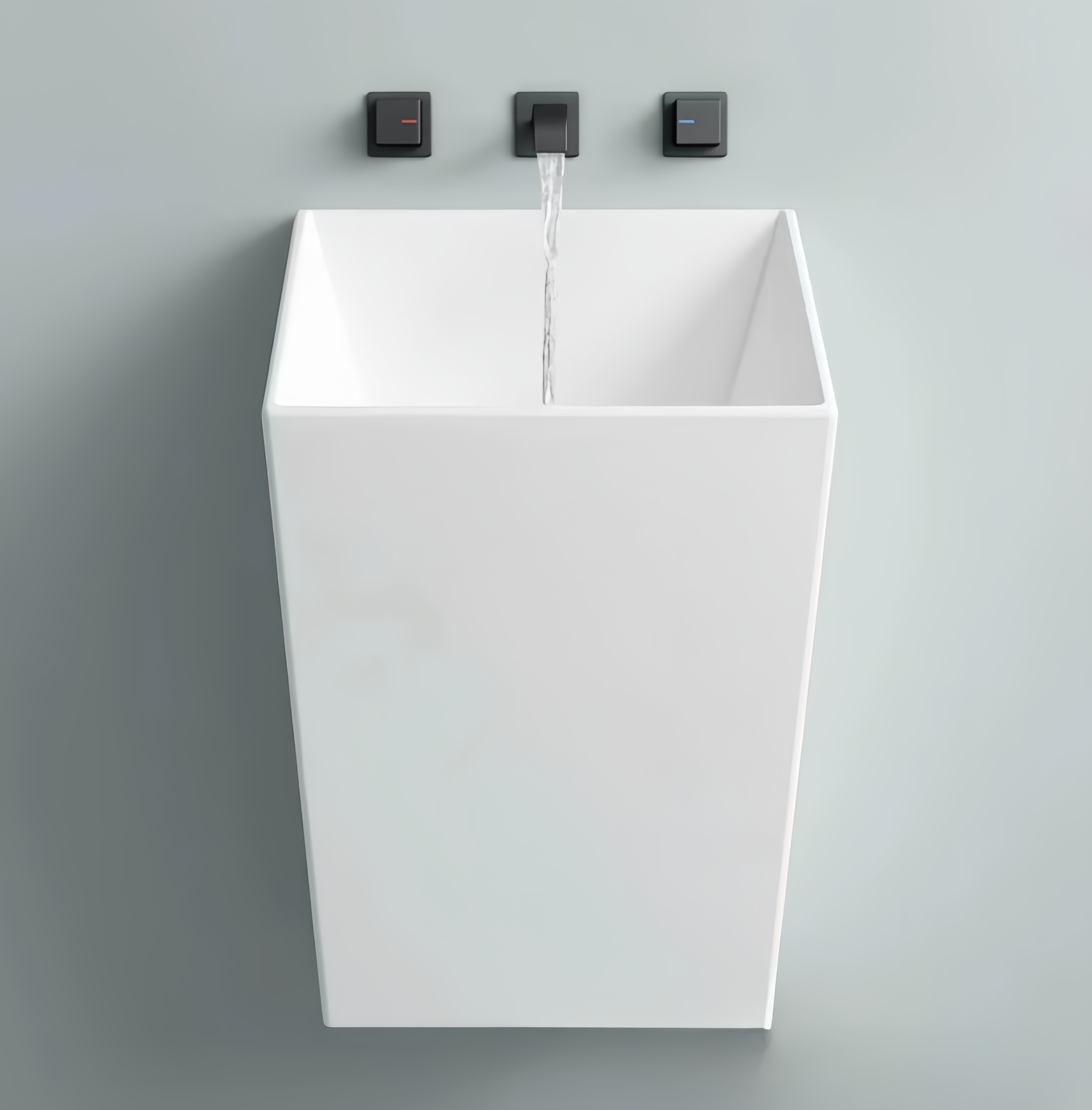 Half Pedestal Ceramic Wall Hung Bathroom Wash Basin for Environmental Glaze and Home