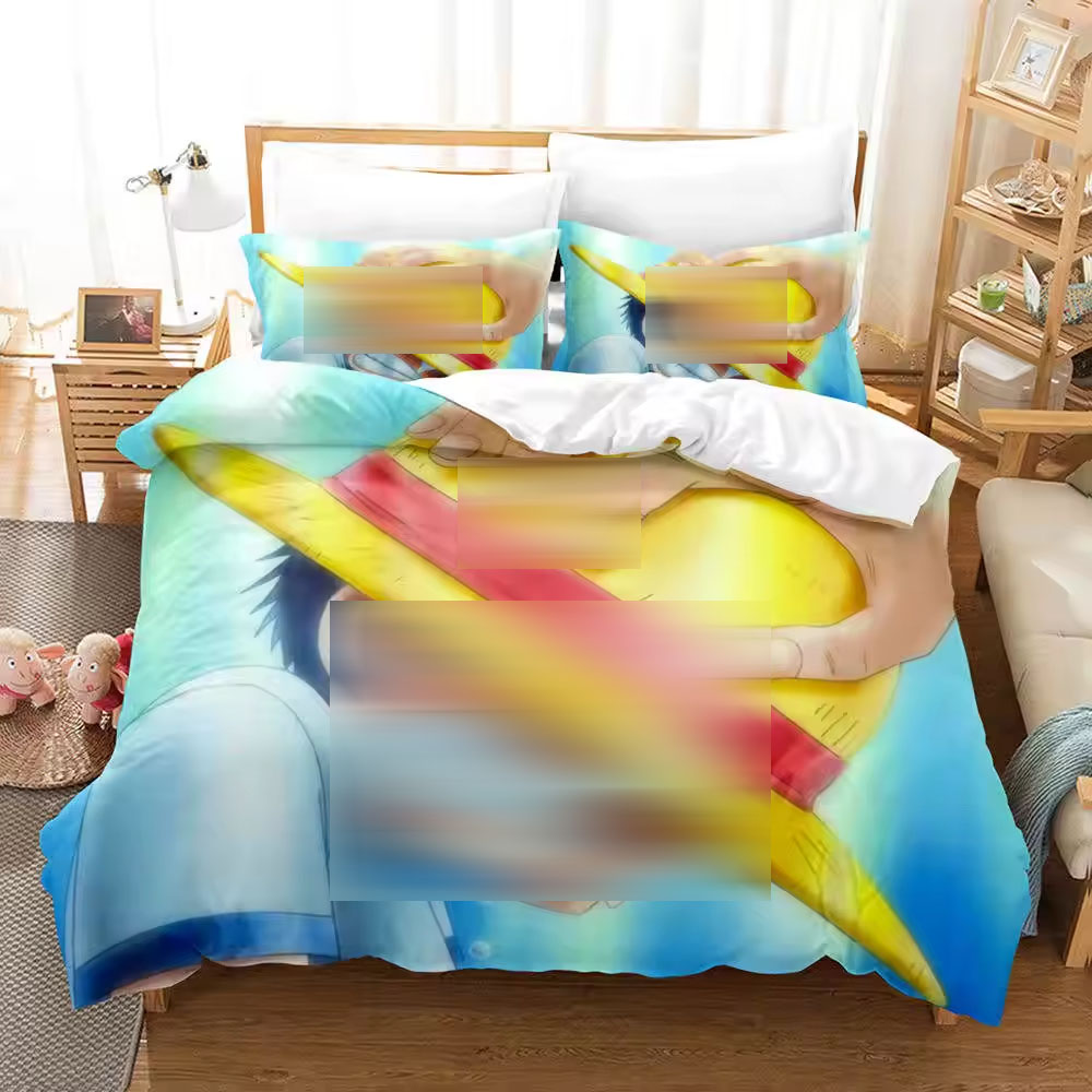 Anti Dust Mite 3D Printed Monkey D. Luffy Series Plant Digital Print Bed Linen Bedding Set