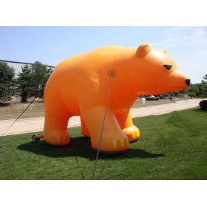Advertising Inflatable Cartoon Yellow Polar Bear With CE / UL Blower
