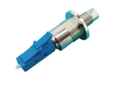 Plastic / Metal Body Fiber Optic Adapter DIN Female To FC/ST/LC Male Hybrid Converter