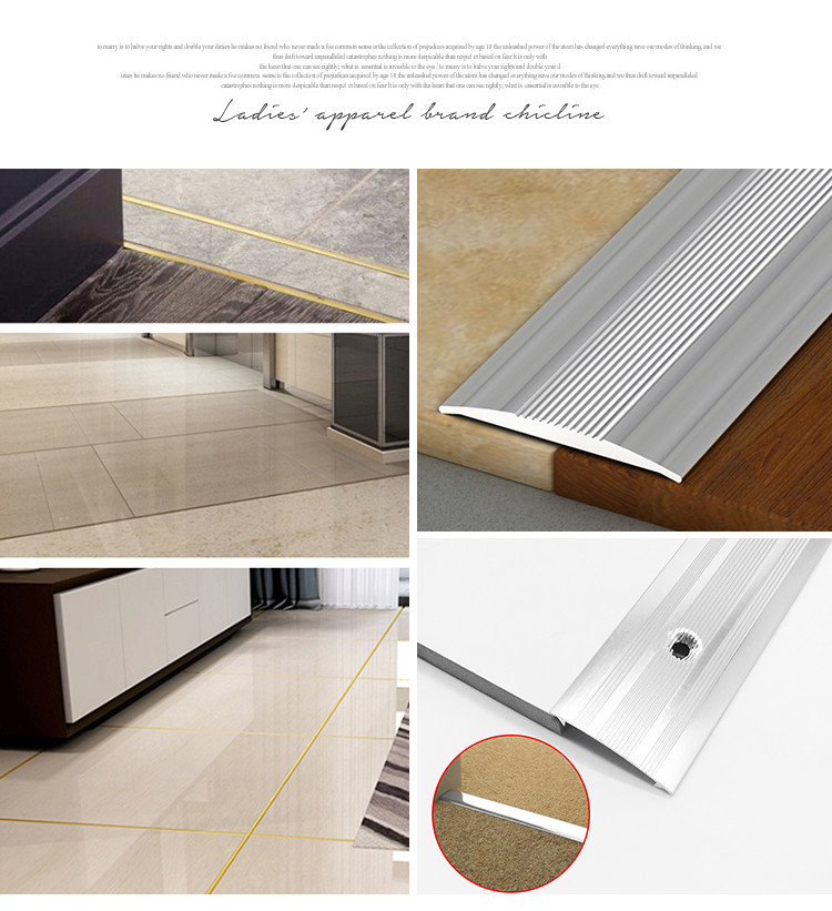 Non Slip Aluminium Floor Threshold Strip Wood Laminated 2.5m Length