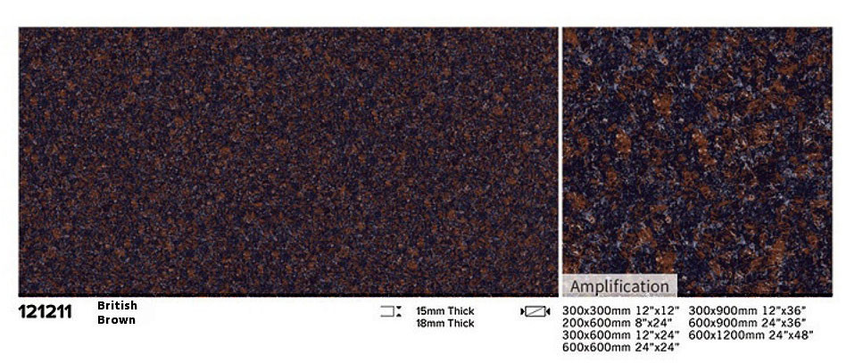 Firebrick Full Body 600x1200x15mm Antibacterial Brown Floor Paving Tile For Terrace