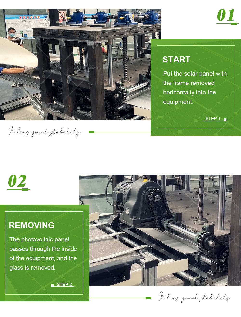 Solar Panel Glass Stripping Machine High Capacity and 1400-2000kg per Hour Efficiency