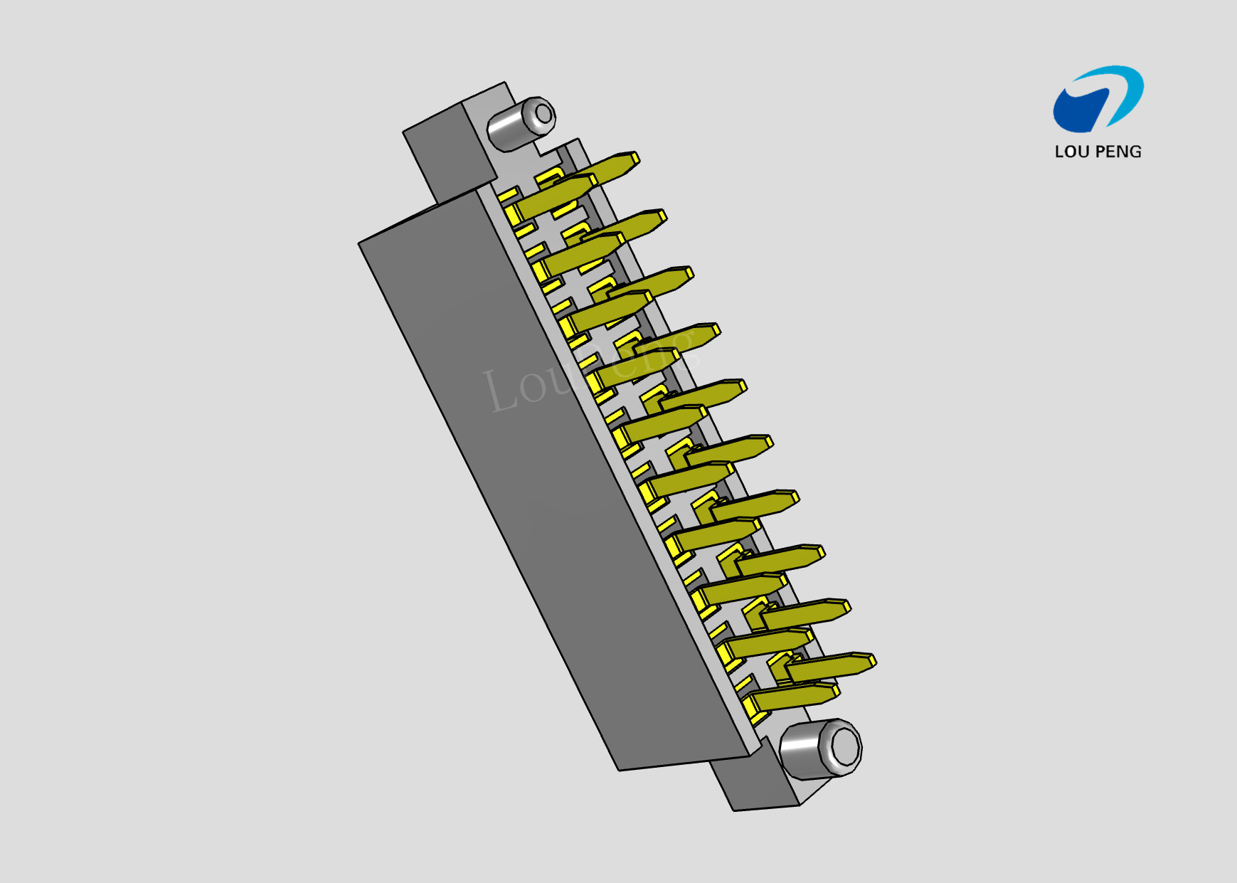 FEMALE HEADER PH1.27*1.27MM 2x10PIN DOUBLE ROW 180° SIDE PILLAR BLACK