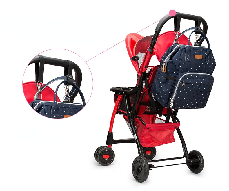 Factory Hot Sell Diaper Bag Large Capacity Mommy Maternity Nappy Backpack with USB Stroller Hooks for Baby Car