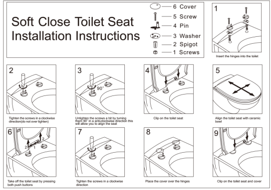 Super Thin Design UF Toilet Seat With Stainless Steel Hinge