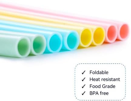 Washable Cocktail Silicone Smoothie Straws Harmless Multicolor
